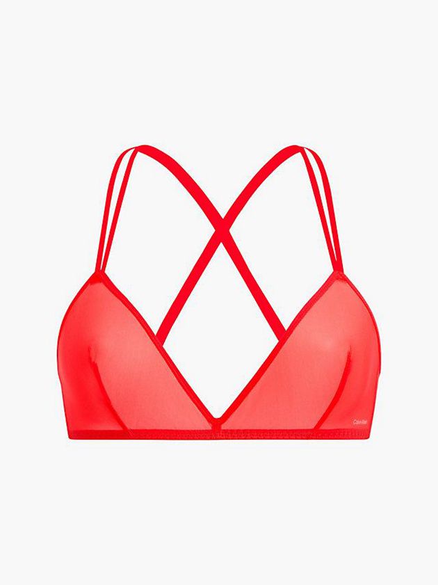 Calvin Klein USA Triangle - Sheer Marquisette Womens Bra Red 4357120-ZJ